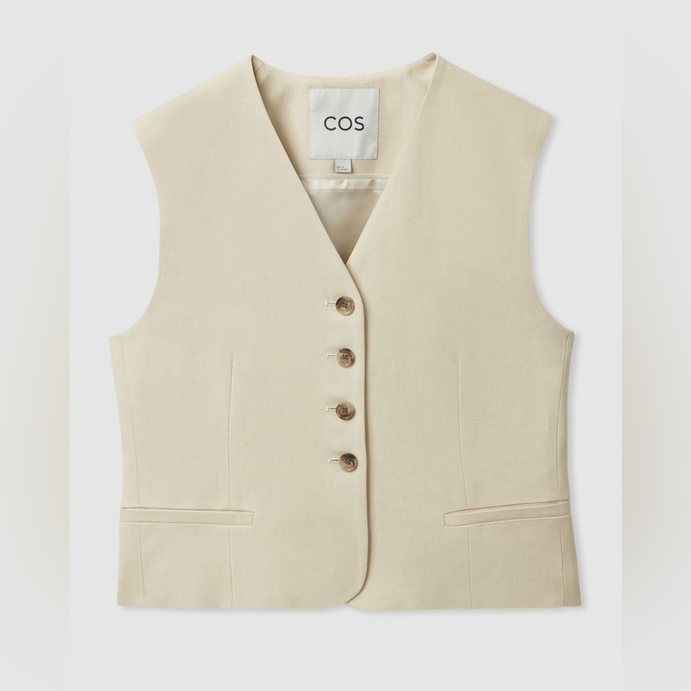 COS Linen Blend Waistcoat - sz 4